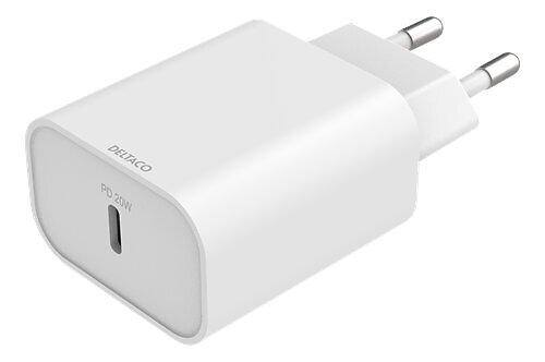 DELTACO USB-C vegglader med Power Delivery 20W, hvit