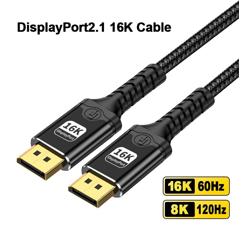 DisplayPort 2.1 kabel 5m DP80 UHBR20 80Gbps 16/10/8K60Hz 4K165/144Hz DSC1.2a HDR HDCP2.2 FreeSync G-Sync