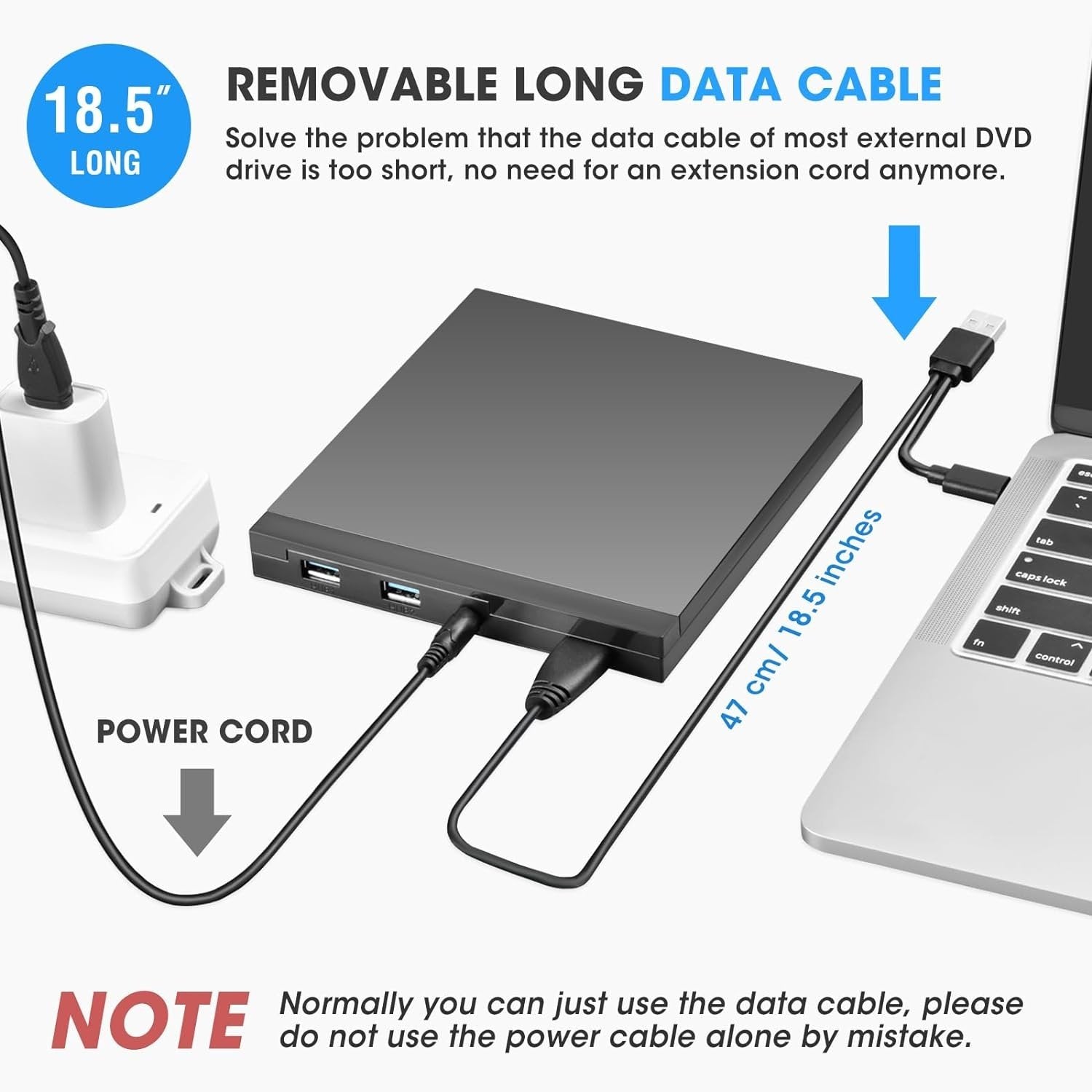 NÖRDIC Bærbar CD-brenner og spiller og USB-hub med SD/TD-kortleser