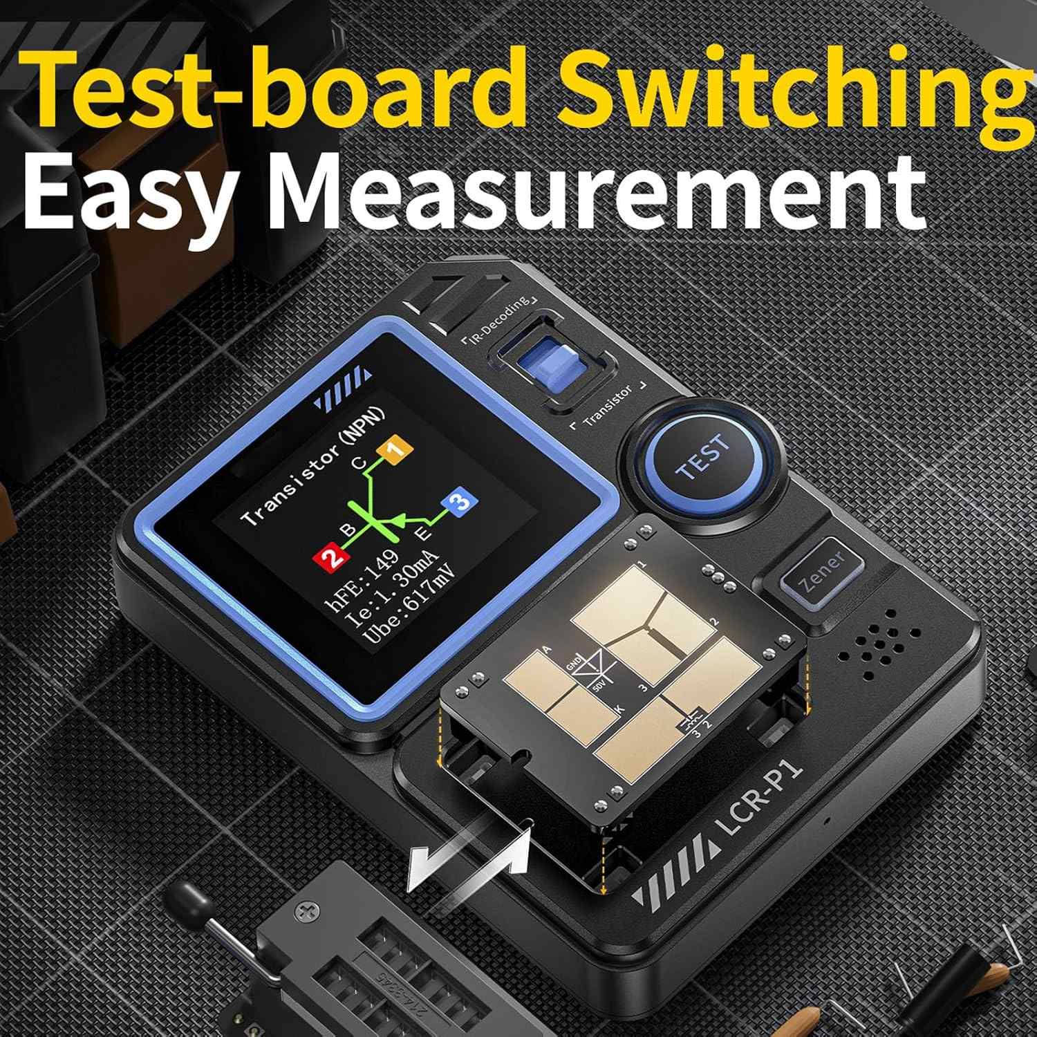 FNIRSI LCR-P1 Multifunksjon LCR Transistor Kondensator Tester