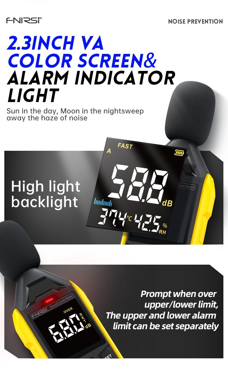 FNIRSI FDM01 Digital støy- og lydmåler 30~130dB