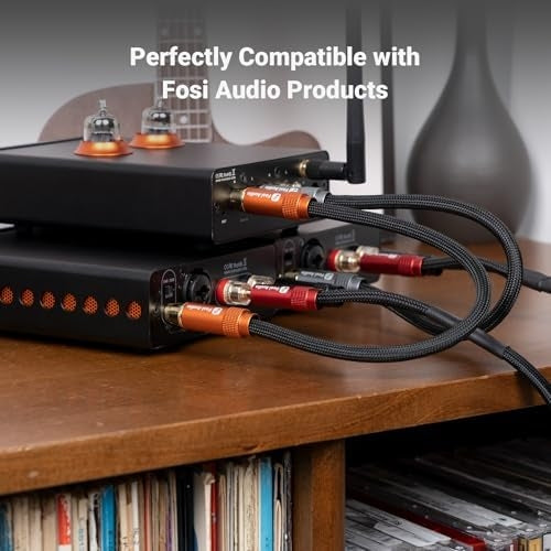 Fosi Audio BT20A MAX Stereo Power Amplifier, 300W x 2 Hi-Fi Audio Amp with PFFB Technology, LDAC Bluetooth 6.0 +Fosi Audio 2RCA to 2RCA Cable 0.9Ft