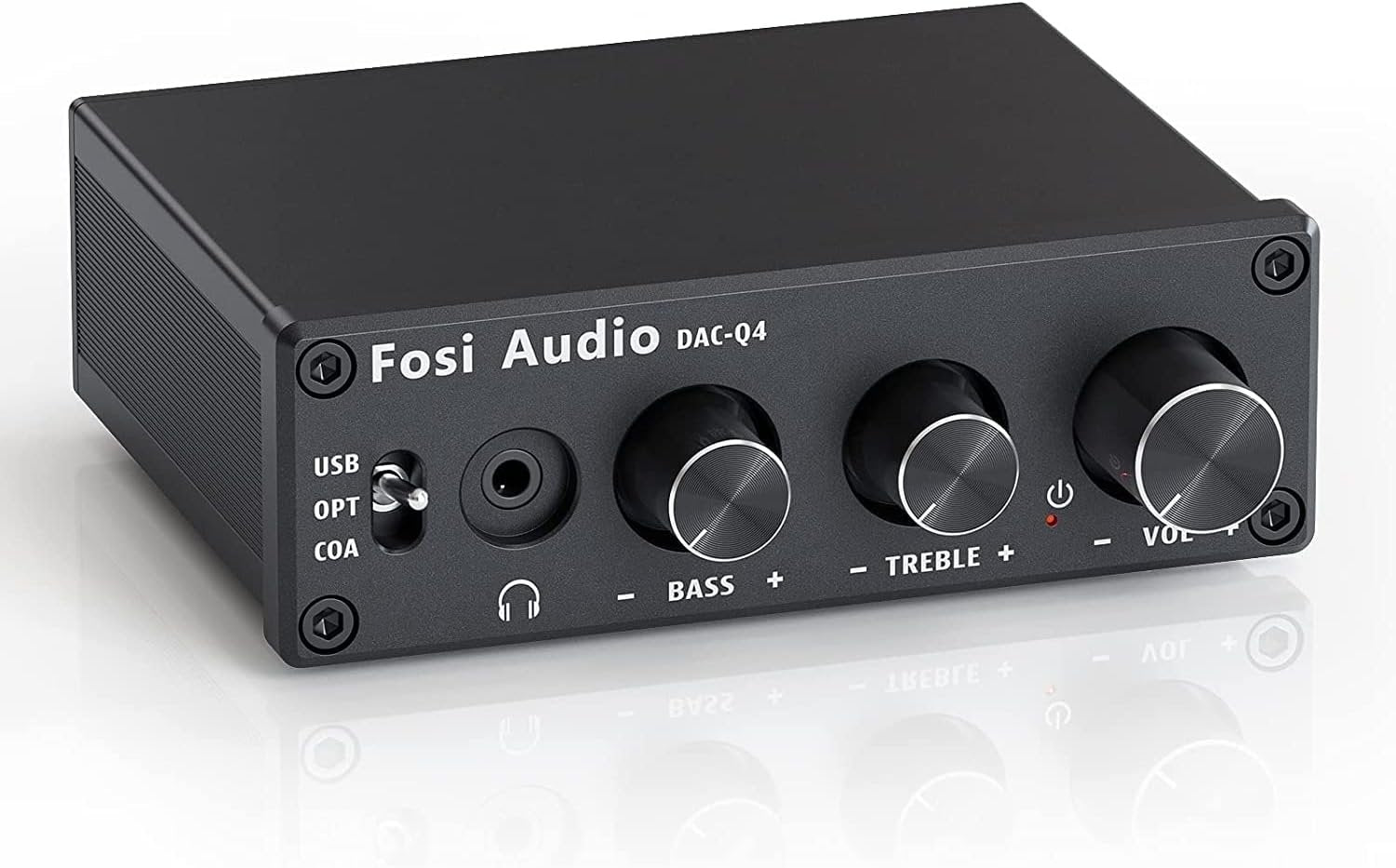 Fosi Audio Mini DAC og hodetelefonforsterker, 24-bit/192kHz USB/optisk/koaksial til RCA/AUX