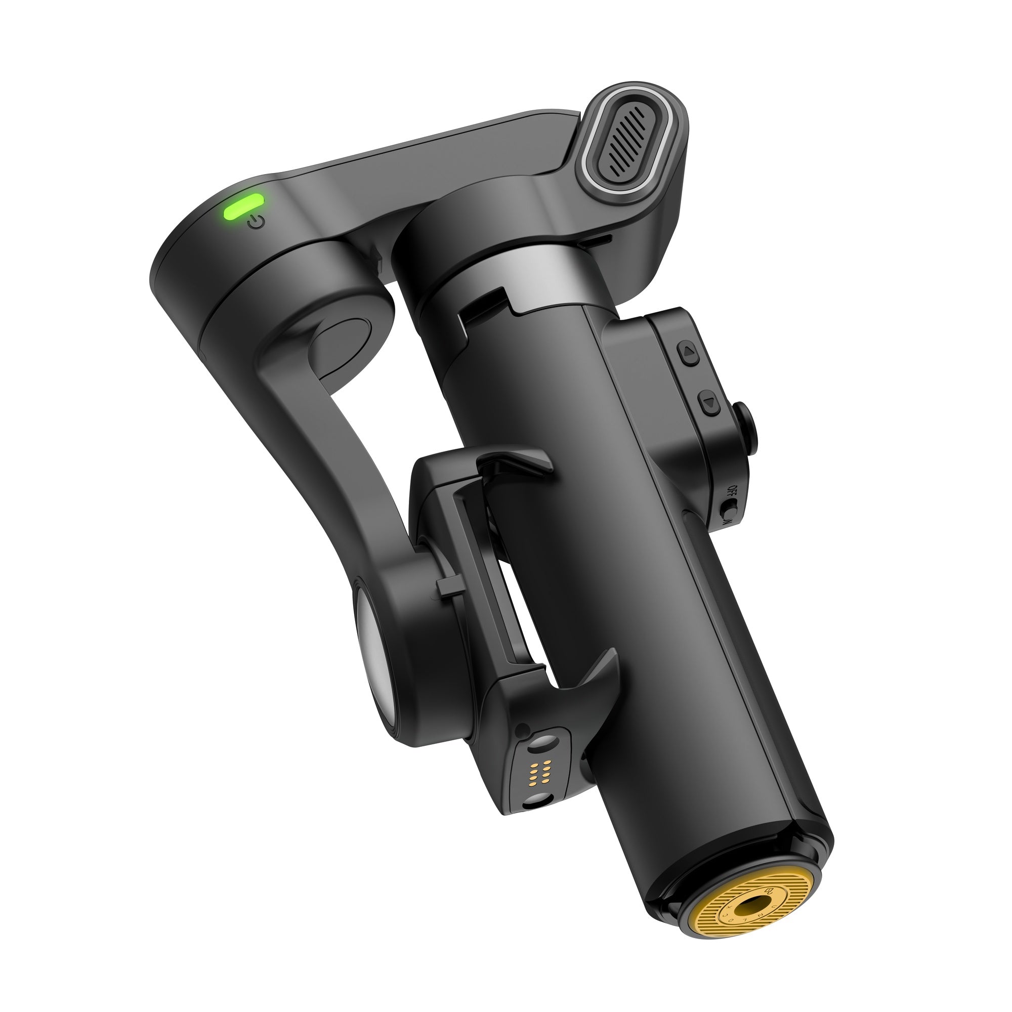 Håndholdt 3-akset anti-rystelse gimbal-stabilisator for iPhone AI-sporingsmodul med fill-lys Geststyring og ett-trykks stativfrigjøring Innebygd forlengelsesstang