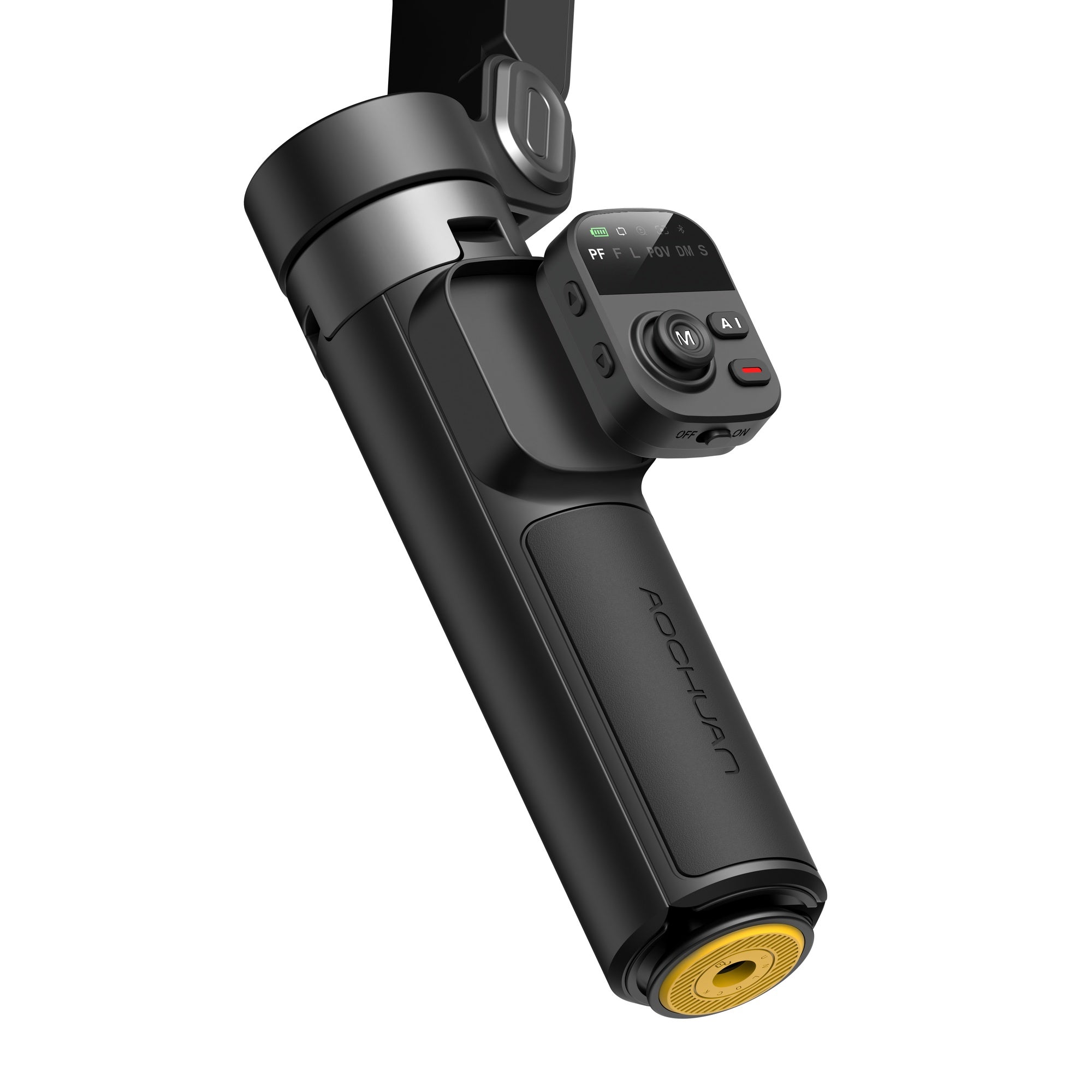 Håndholdt 3-akset anti-rystelse gimbal-stabilisator for iPhone AI-sporingsmodul med fill-lys Geststyring og ett-trykks stativfrigjøring Innebygd forlengelsesstang