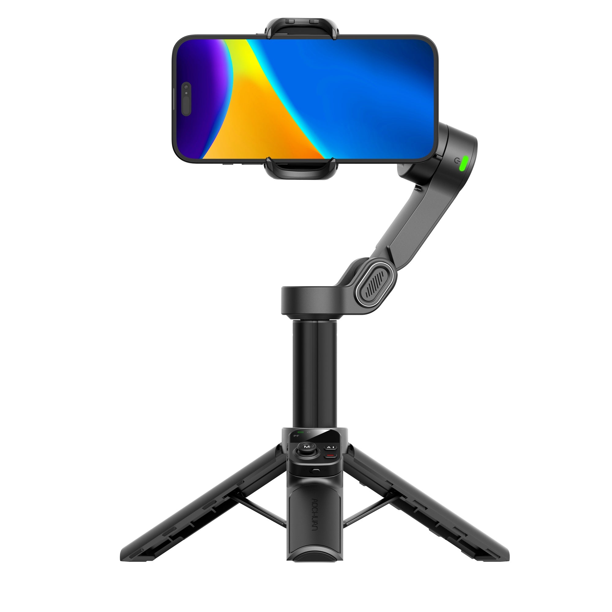 Gimbal 3-Axis Anti-Shake Stabilizer for iPhone w/AI Tracking Module &Fill Light, Gesture Control, One-Tap Tripod Release, Built-in Extension Rod