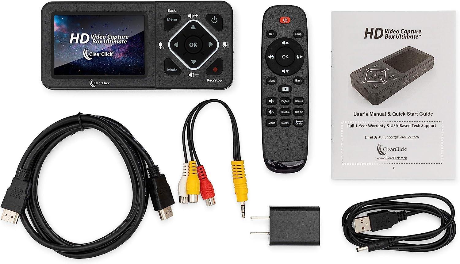 HD Videoopptaksboks 3,5" skjerm HDMI RCA VHS VCR DVD Hi8 videokameraer