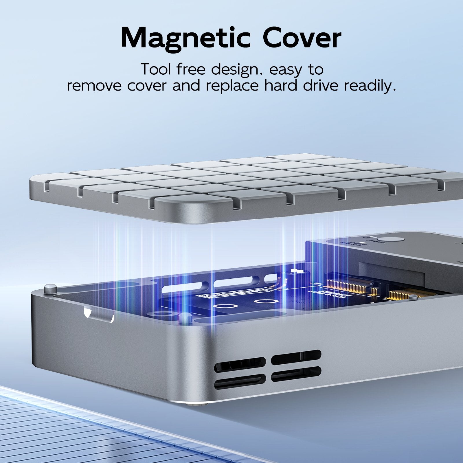 MAIWO Dual Bay RAID Enclosure for M.2 NVMe SATA SSD with Clone RAID 0 RAID 1, USB C 3.2 GEN2x2 20Gbps