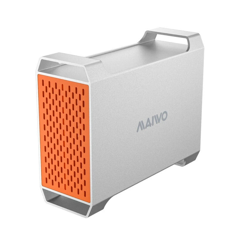 MAIWO 2-bay SATA RAID-kabinett for 3,5" HDD, lynrask 5Gbps, RAID 1/0/JBOD, 2x30TB