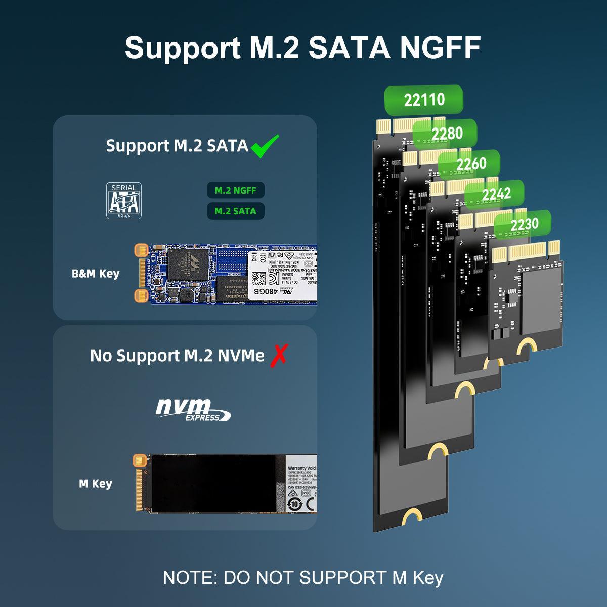 MAIWO SATA M.2 SSD Klon dokking 1 til 4 B&M Key 5 Gbps