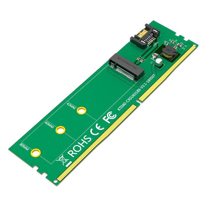 Maiwo KT040 DDR4 Powered Adapter SATA til M.2 SAT SSD 2242, 2260, 2280 B-Key