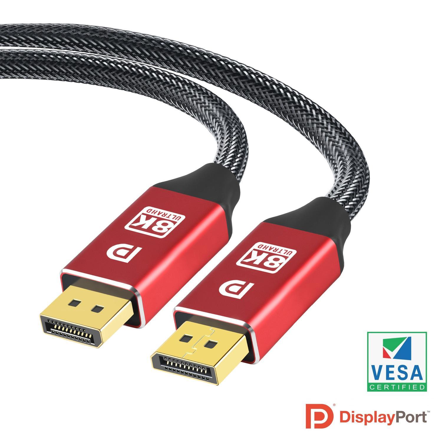 NORDIC-SERTIFISERT KABLER 1,5m nylonflettet Displayportkabel 1,4 UHD 8