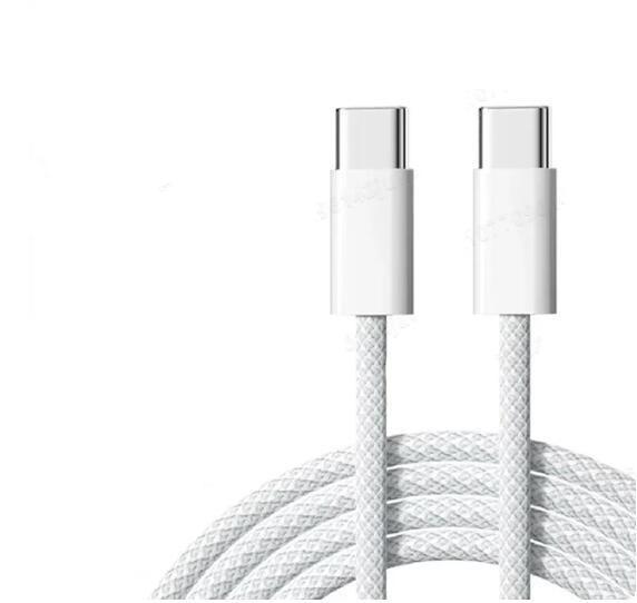 NÖRDIC 0,5m USB 2.0 USB-C til C-kabel for iPhone 15/15 Pro/15 Plus/15 Pro Max 3A 480Mbps 60W hvit