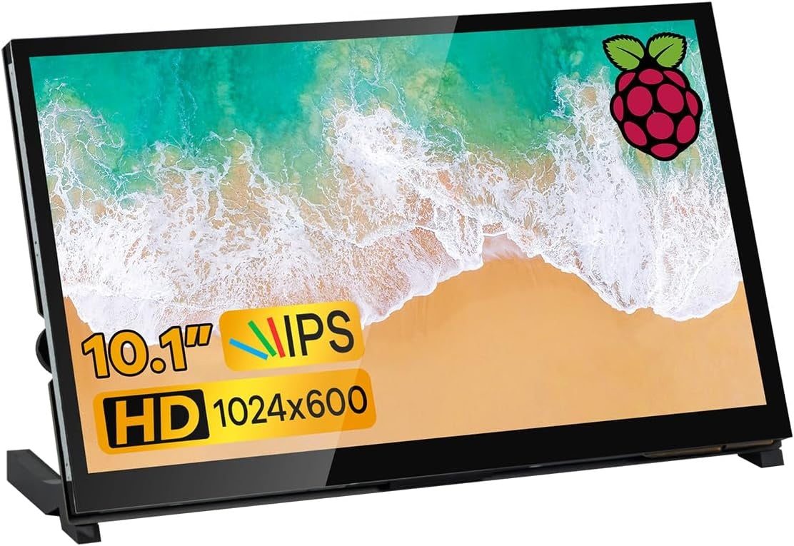 NÖRDIC 10,1" Berøringsskjerm, 1024x600 IPS LCD-panel med kapasitiv touch, HDMI-skjerm for Raspberry Pi