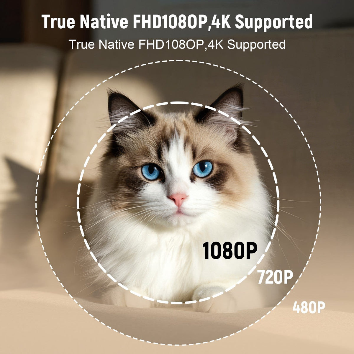 NÖRDIC 1080P Projektor Netflix-sertifisert 320 ANSI lumen 2.4/5G WiFi 6 støtte for iOS/Android