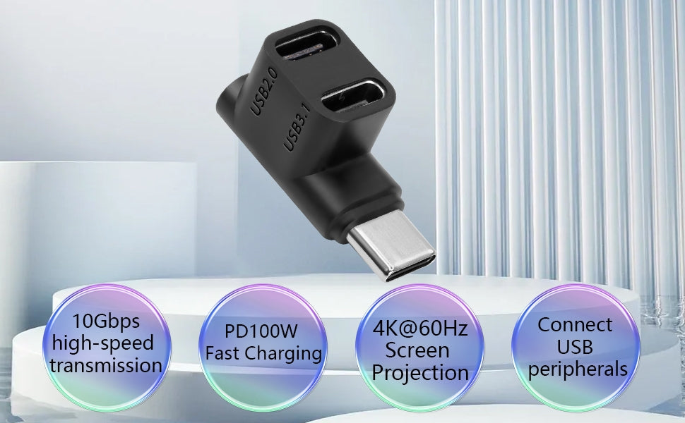 NÖRDIC USB-C 3.0 hann-til-hunn-adapter for data og lading 10 Gbps