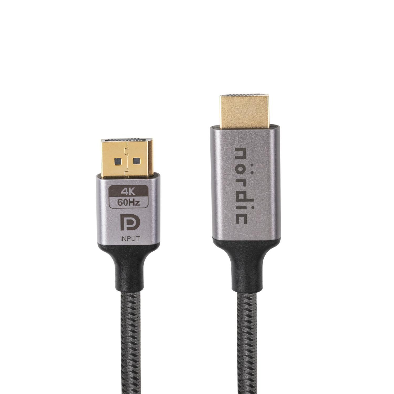 NÖRDIC 1,5m Displayport til HDMI 4K60Hz Dynamic HDR 18Gbps