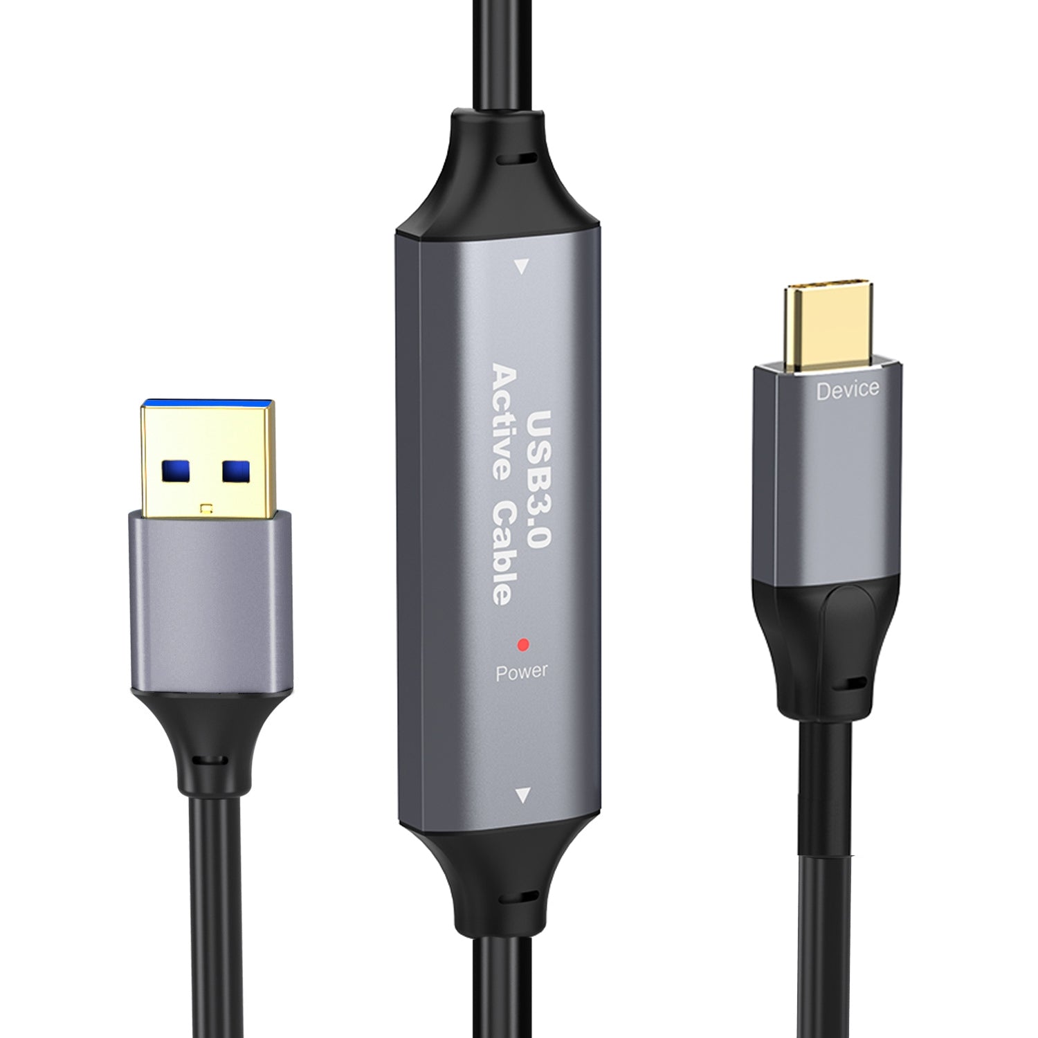 NÖRDIC 15m Aktiv USB 3.0 A til C Kabel, 5Gbps Super Speed USB-kabel Kompatibel med VR, Kamera, Dokkingstasjon og mer