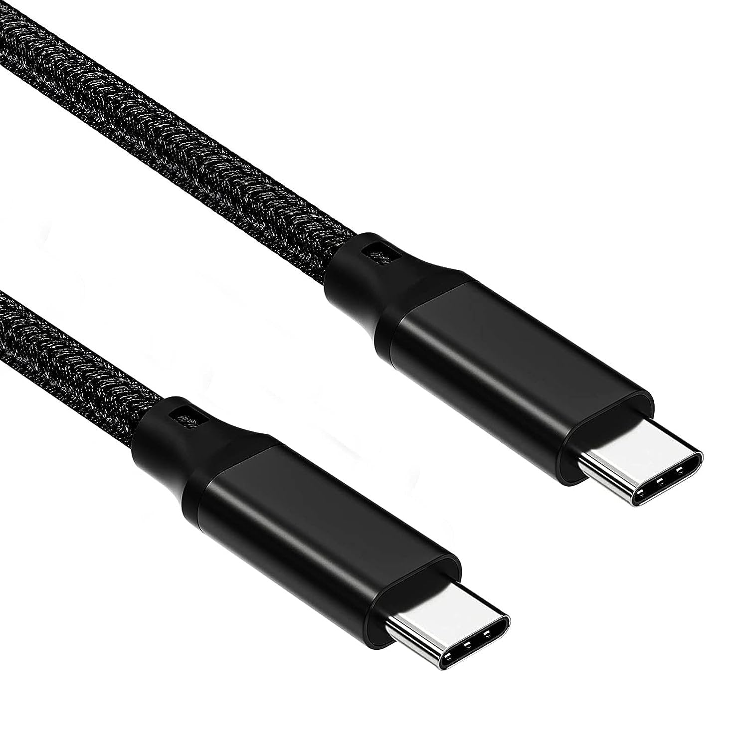 NÖRDIC 1,5m USB3.2 Gen2 SuperSpeed USB 10Gbps USB-C til C nylonflettet kabel med strømforsyning 100W, 4K60Hz video og Emarker