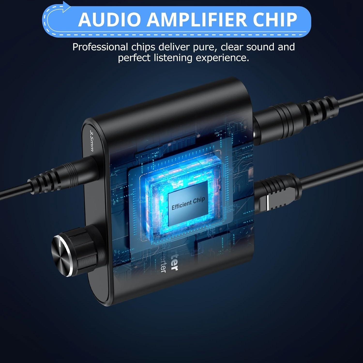 NÖRDIC 192 kHz digital til analog lydkonverter, SPDIF optisk til 3,5 mm adapter med 1 m optisk kabel + 1 m 3,5 mm lydkabel