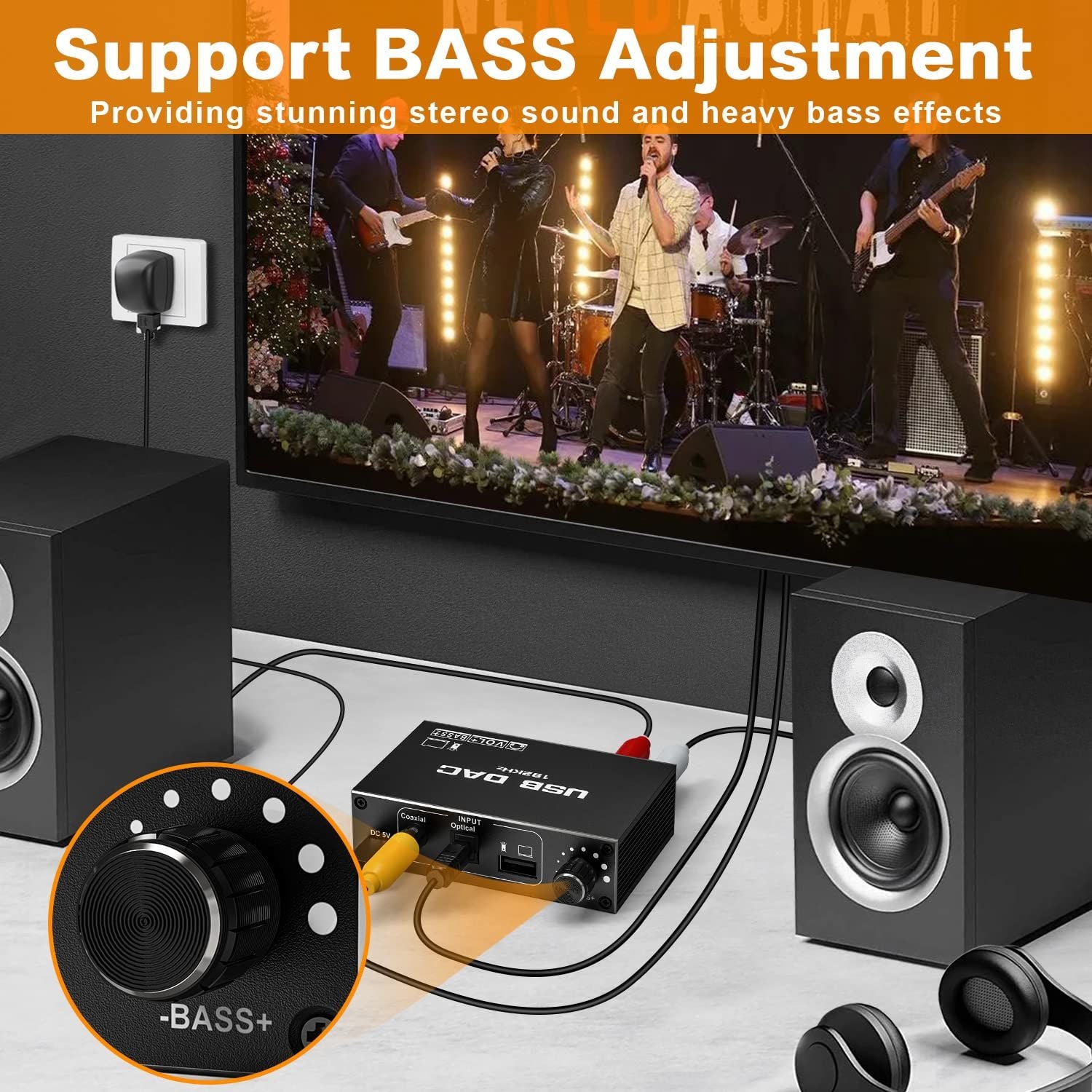 NÖRDIC 192 kHz USB DAC Digital-til-Analog Lydomformer, USB/Optisk/SPDIF/Koaksial til Analog Stereo RCA L/R 3,5 mm