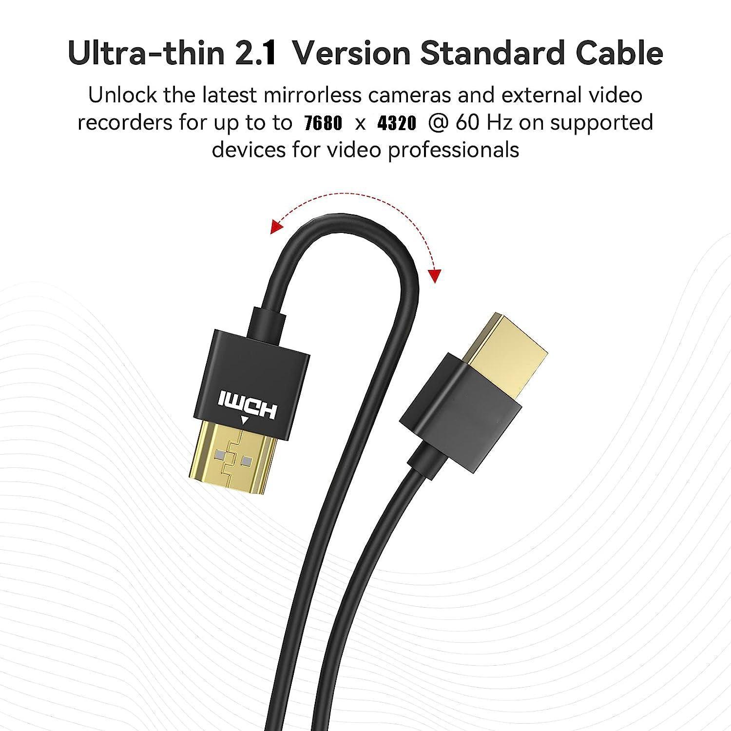 NÖRDIC 1m slank Ultra High Speed HDMI2.1 8K 60Hz 4K 120Hz 48Gbps Dynamic HDR eARC Spillmodus VRR Dolby ATMOS