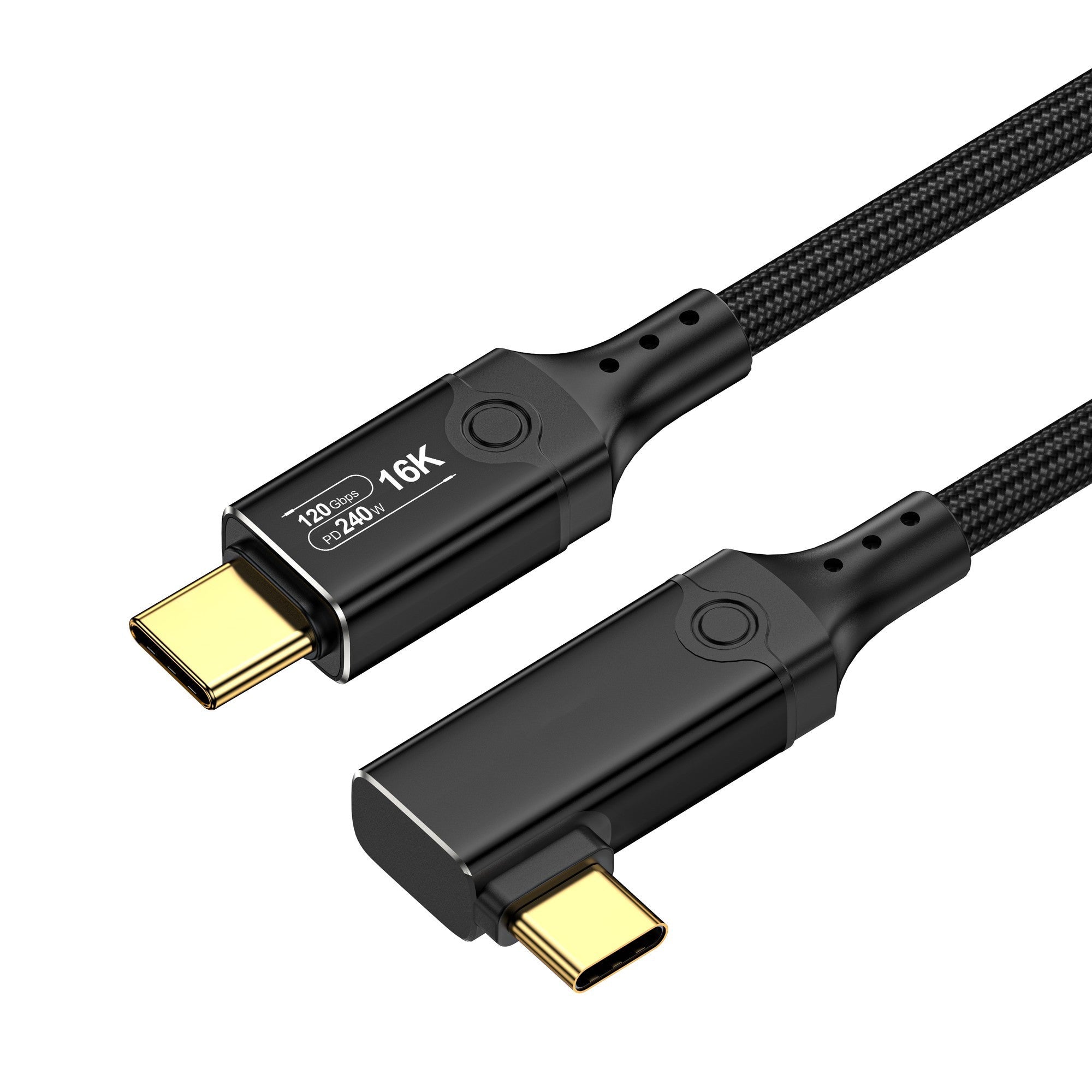 NÖRDIC 1m vinklet USB4 V2.0 120G 16K 240W kompatibel med Thunderbolt
