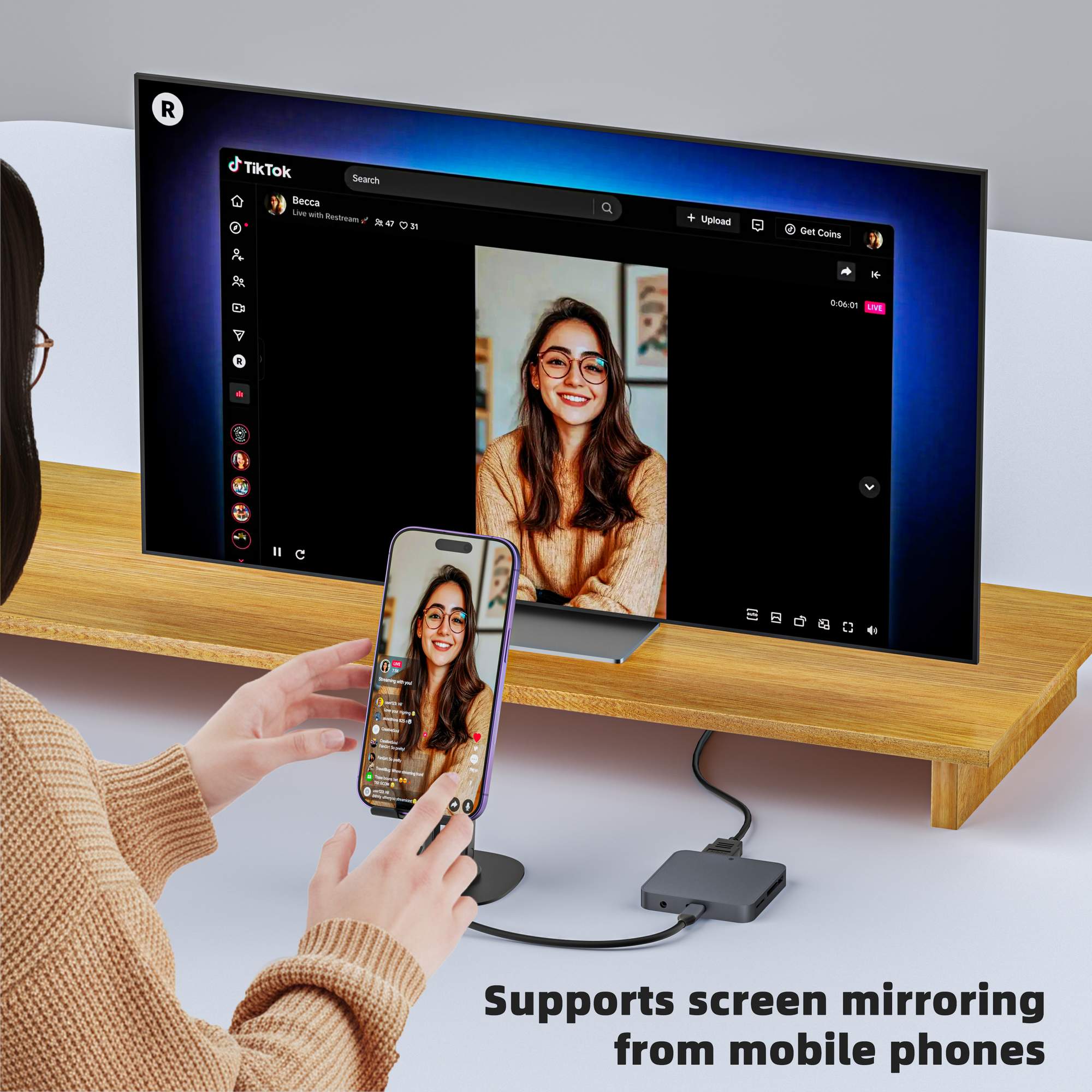 NÖRDIC  1 to 9 USB-C Docking station HDMI4K60Hz, 1xUSB-C 10G, 1xUSB-10A 5G, 1xUSB-C 100W, 1xM2 SSD 2230, 1x Stereo 3.5mm, 1x SD/MicroSD