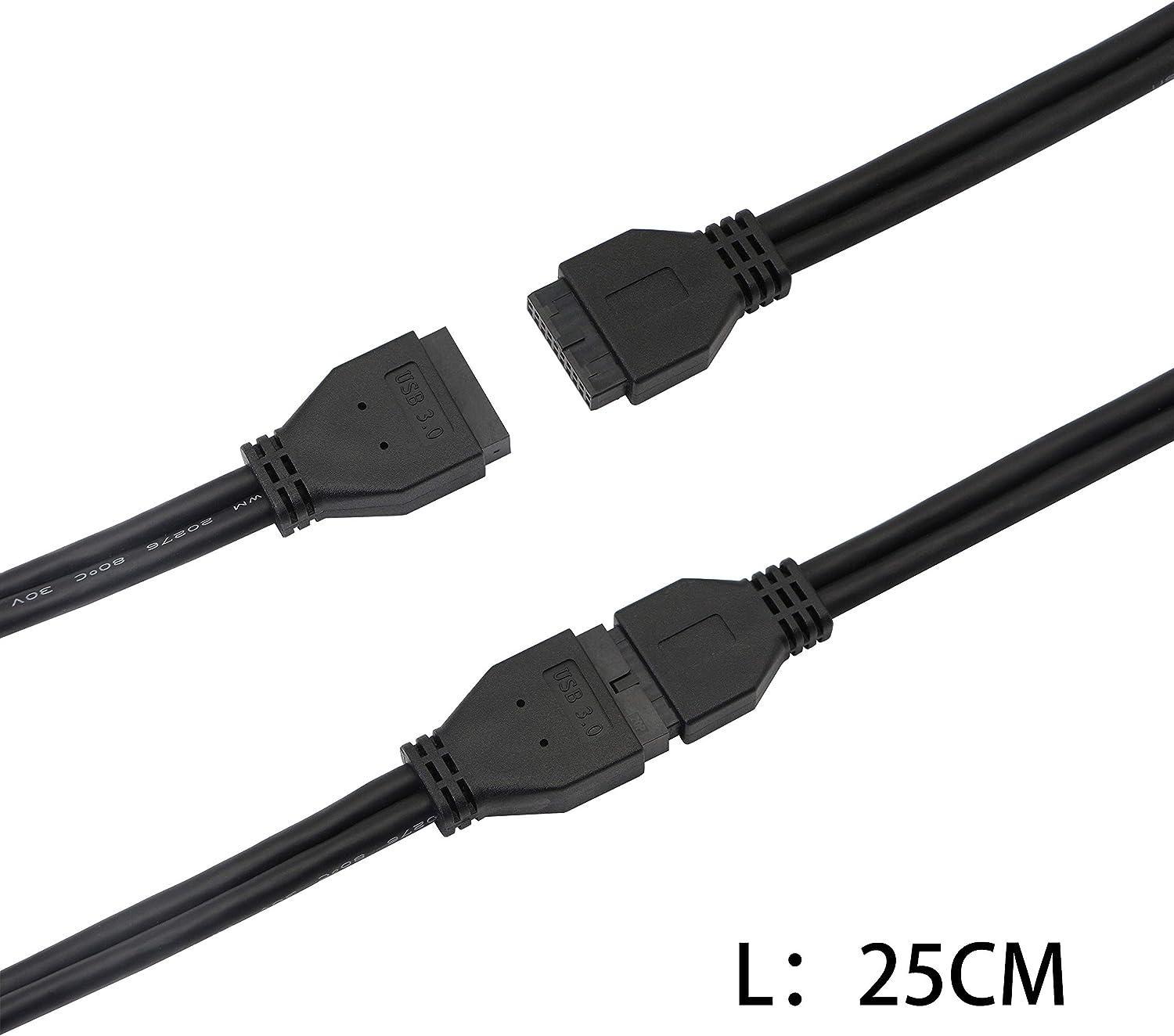 NÖRDIC 20 pins USB header forlengelseskabel hann til hunn 25cm