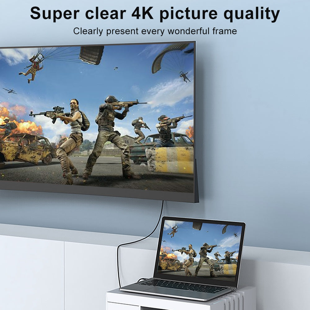 NÖRDIC 2M USBC til HDMI 4K 60Hz Nylon Flettet Kabel Space Gråstøtte for HDCP1.4 og 2.2 Pure Copper 99,99%