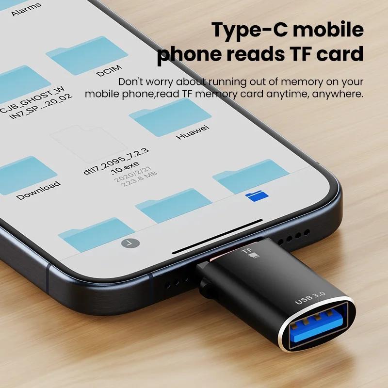 NÖRDIC USB-C 3.0-kortleser og OTG-adapter MicroSD, 1xUSB-A UHS-I