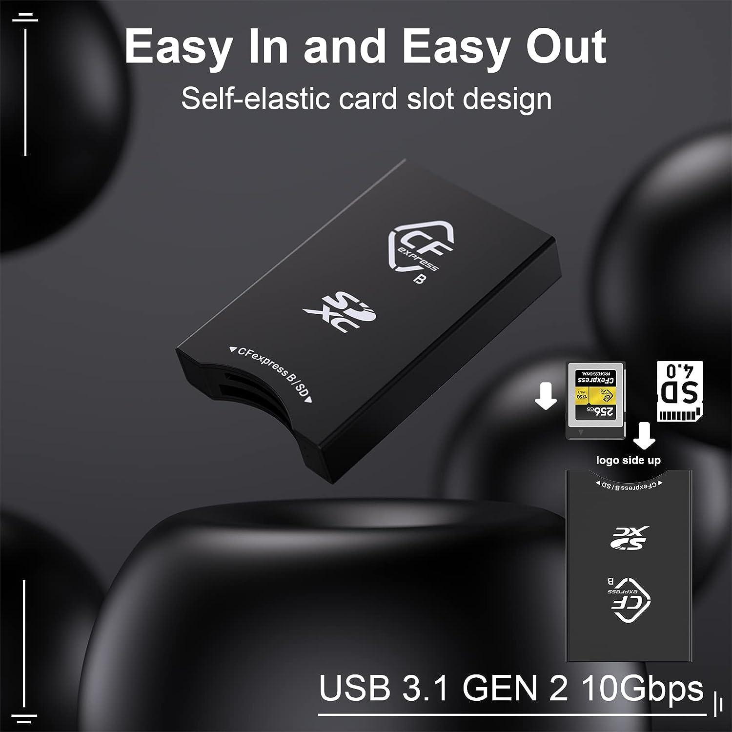 NÖRDIC USB-A, USB-C kortleser 2 spor CFexpress Type B SD 4.0 UHS-II