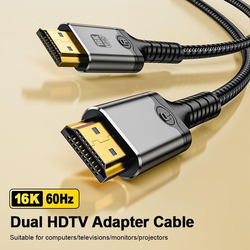 NÖRDIC 2m HDMI 2.2 kabel 96 Gbps, støtter 16K 60Hz, 8K 240Hz, 4K 480Hz, HDCP 2.2 & 2.3, DTS:X, Dynamic HDR10+ og eARC