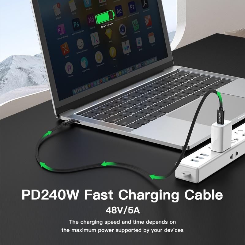 Silkland USB-C Kabel 20 Gbps – 240W Schnellladen, 5K Video & 90° Design