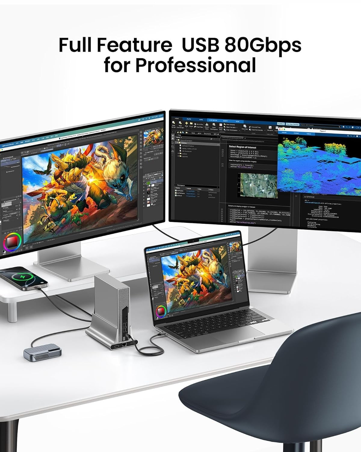 NÖRDIC 2m USB4 V2.0 120G 16K 240W kompatibel med Thunderbolt