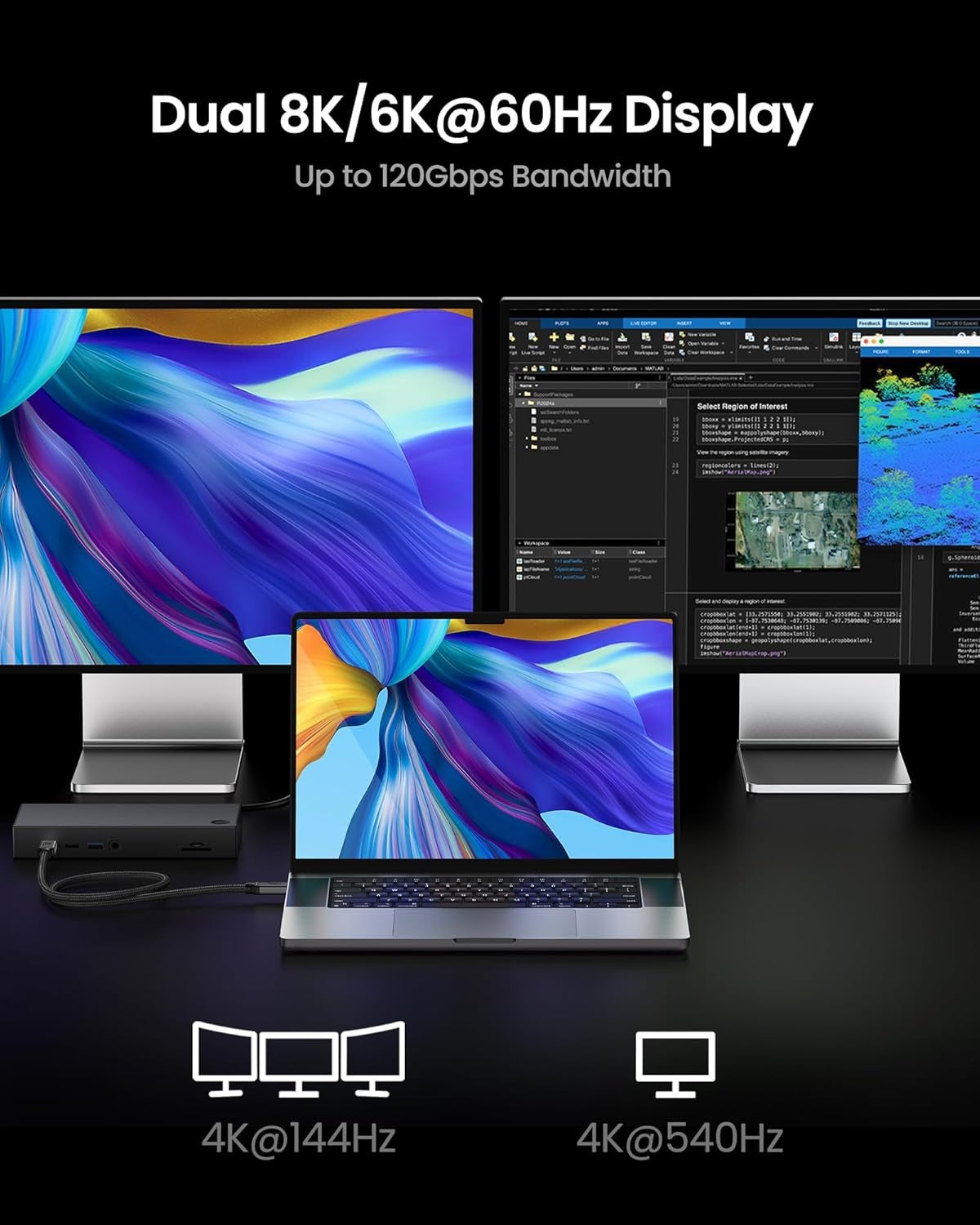 NÖRDIC 2m USB4 V2.0 120G 16K 240W kompatibel med Thunderbolt