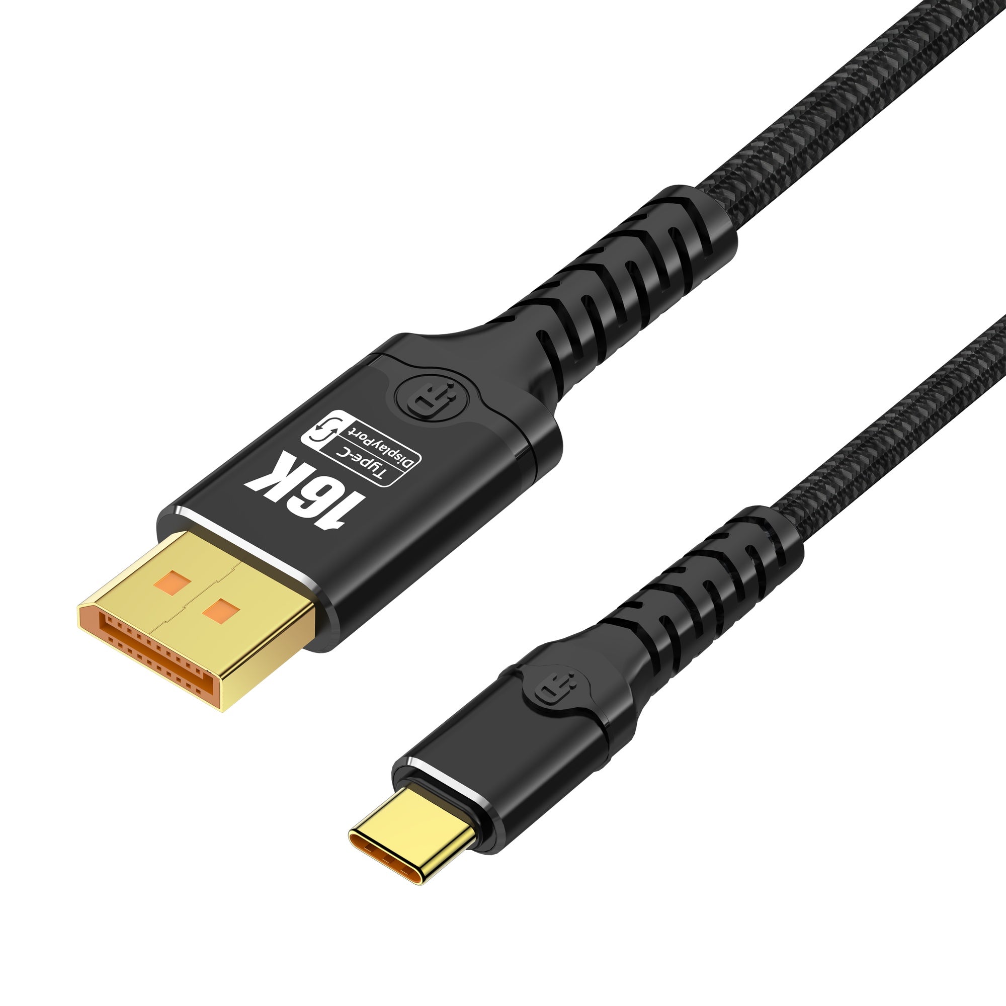 NÖRDIC 2m bidireksjonell USB-C til DisplayPort 2.1 kabel 16K60Hz 8K240Hz/120Hz 4K240/165/144/60 HDR HDCP2.3
