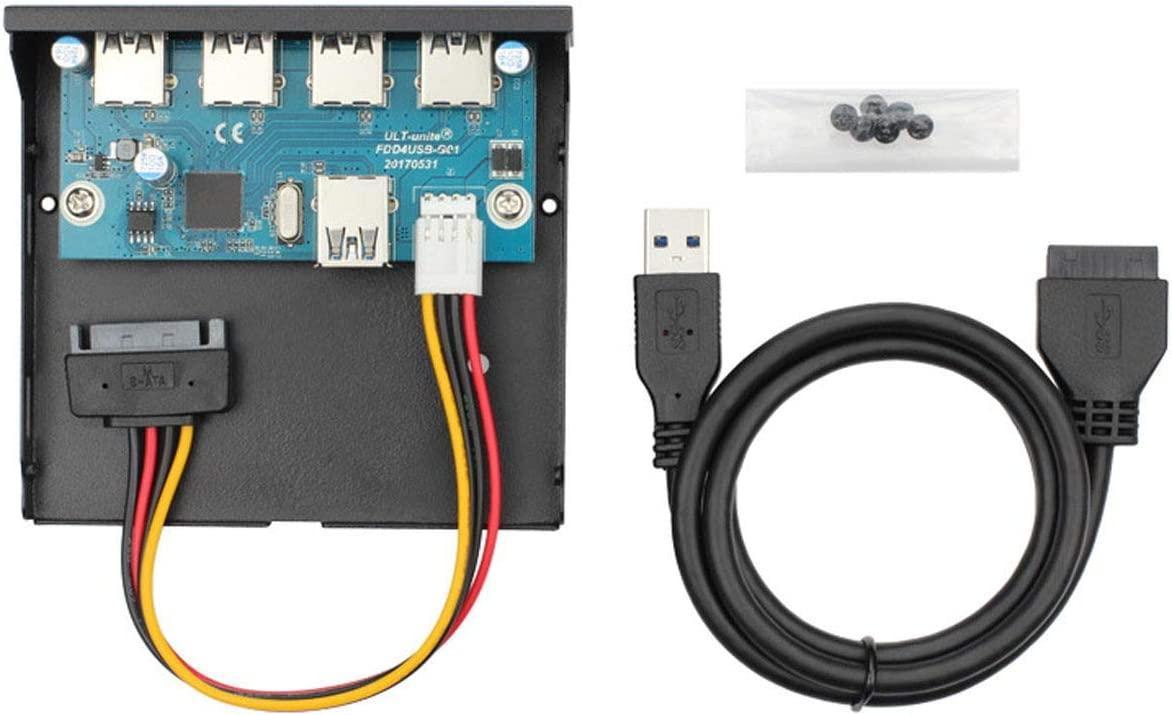 NÖRDIC 3,5" Floppy frontpanel 4xUSB3.0 5Gbps 20pin-kontakt