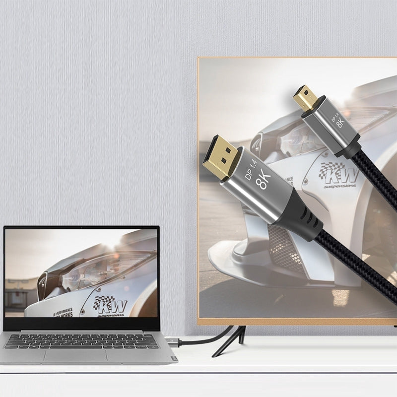 NÖRDIC 3m Mini DisplayPort til DisplayPort-kabel 8K@60Hz 4K@240Hz 32.4Gbps