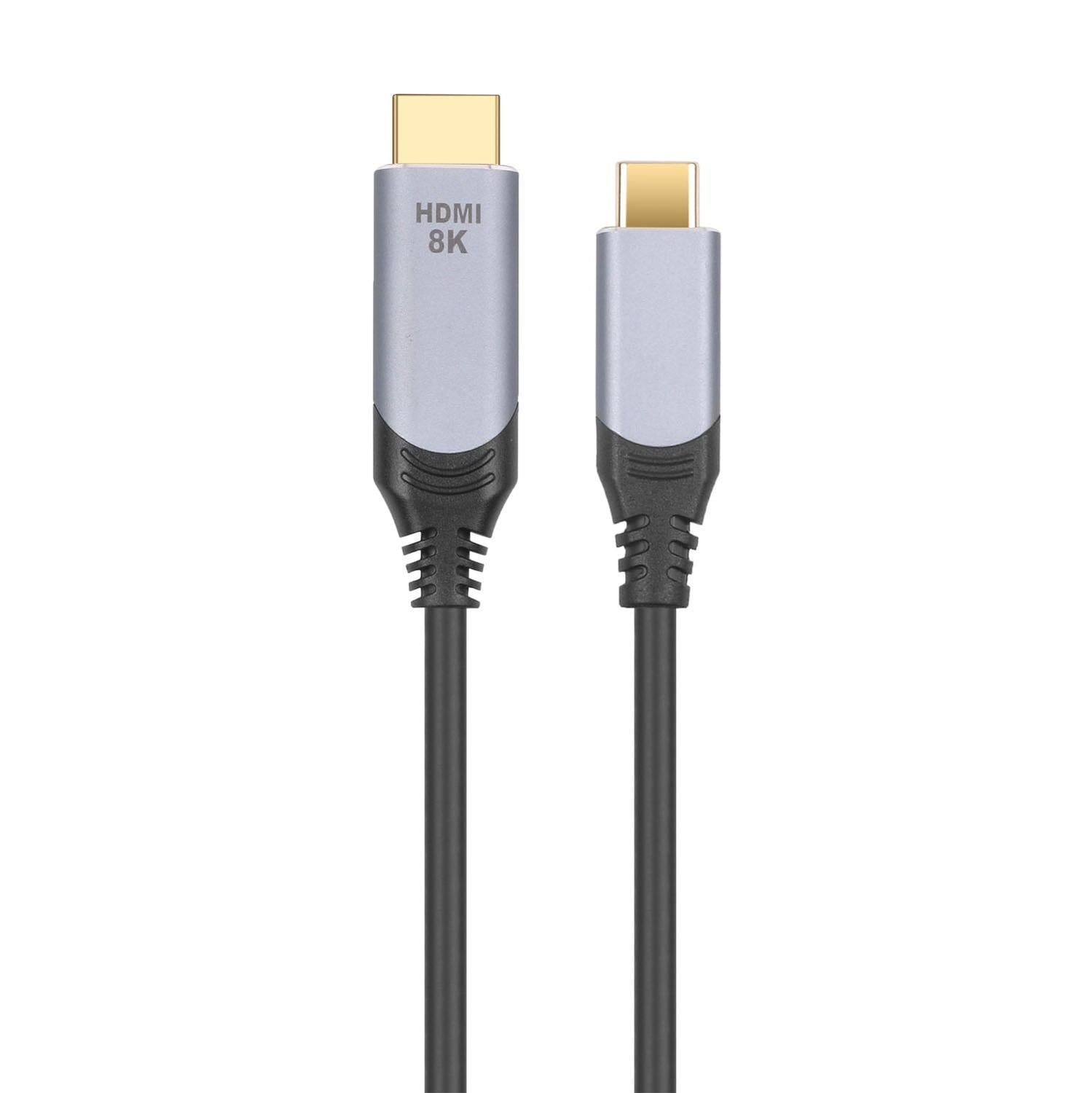 NÖRDIC 3m kabel USB-C til HDMI 2.1 8K30Hz 4K120Hz 48Gbps HDR Kompatibel med Thunderbolt 3 og 4