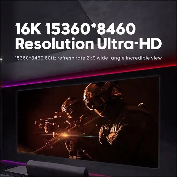 NÖRDIC 3 m nylonflettet DisplayPort 2.1 kabel DP80 UHBR20 80Gbps 16K/10K/8K@60Hz 4K@165/144Hz DSC 1.2a HDR HDCP 2.2 FreeSync G-Sync