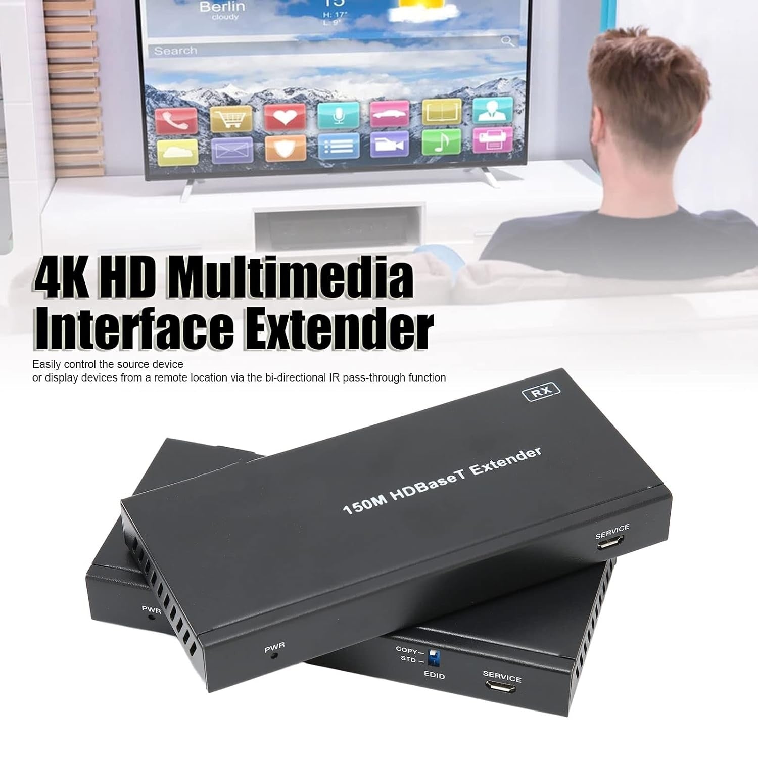 NÖRDIC 4K60 HDBaseT KVM Forlenger 150m