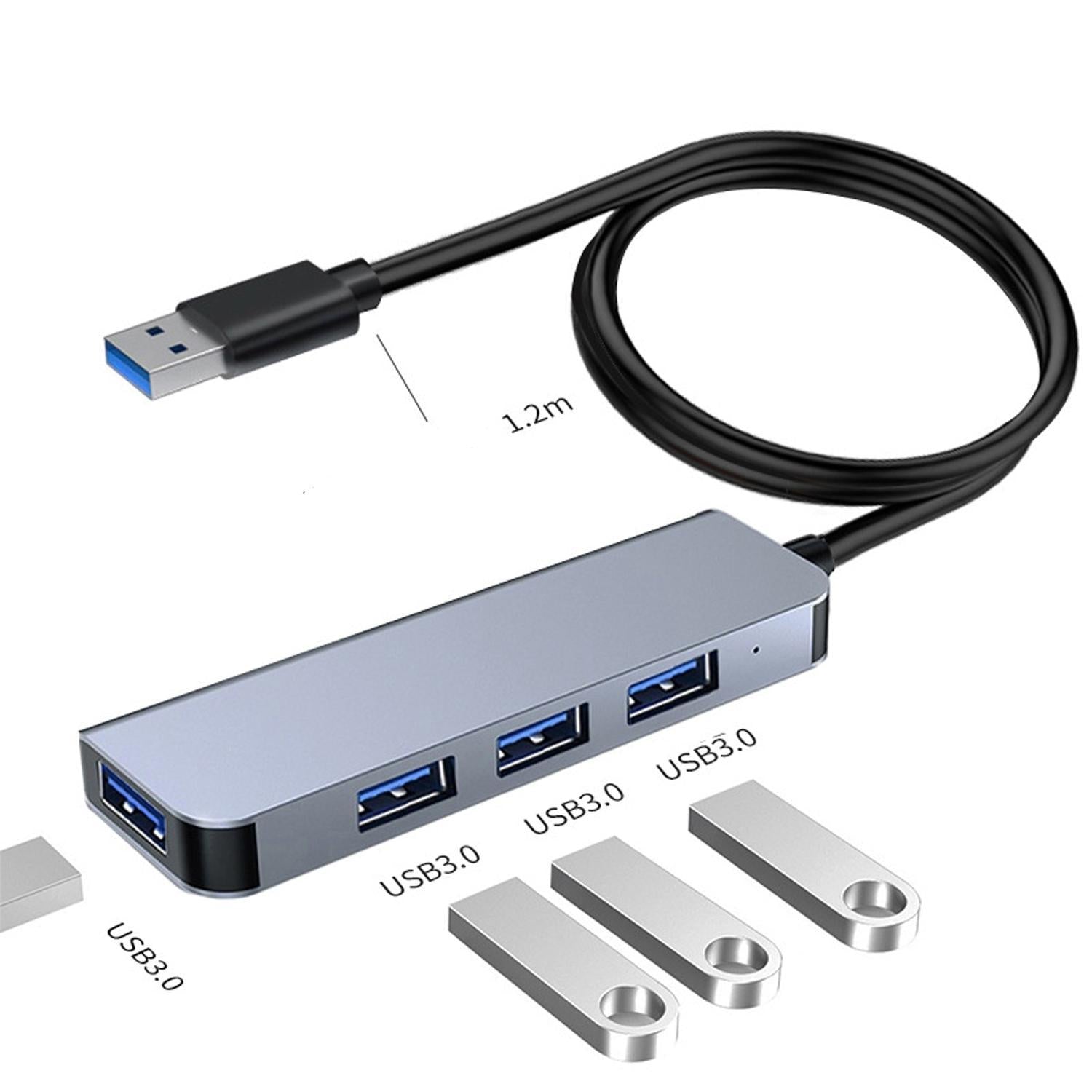 NÖRDIC USB Hub 4 porter 4xUSB-A 3.0 5Gbps 1.2m kabel