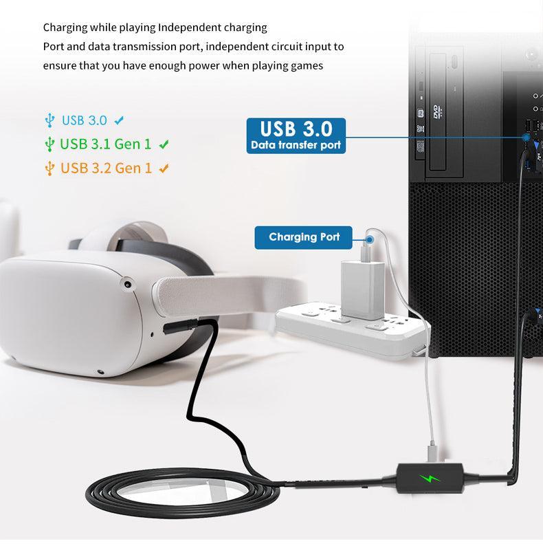 NÖRDIC 5m USB3.2 Gen 1 aktiv VR-datalinkkabel USB-C til A 5Gbps