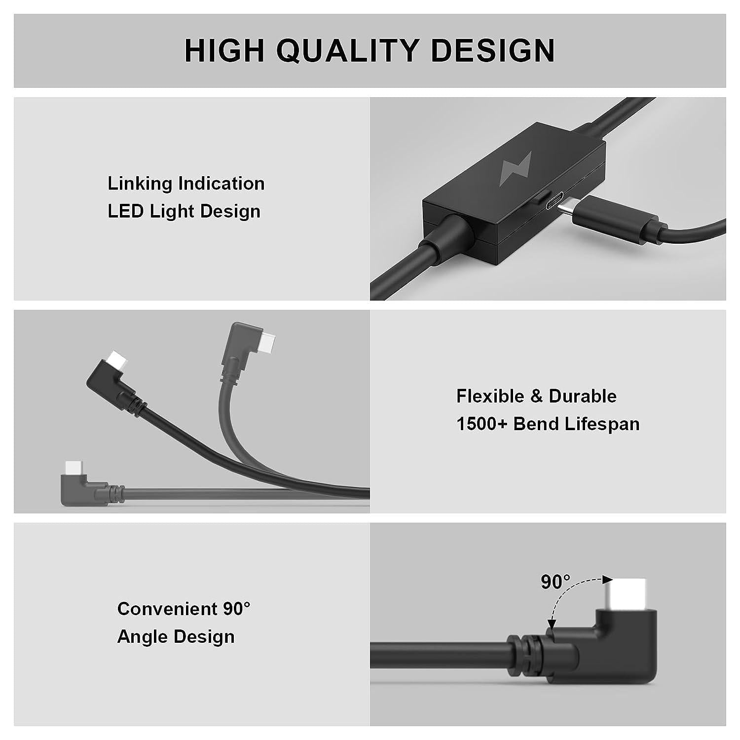 NÖRDIC 5m USB3.2 Gen 1 aktiv VR-datalinkkabel USB-C til A 5Gbps