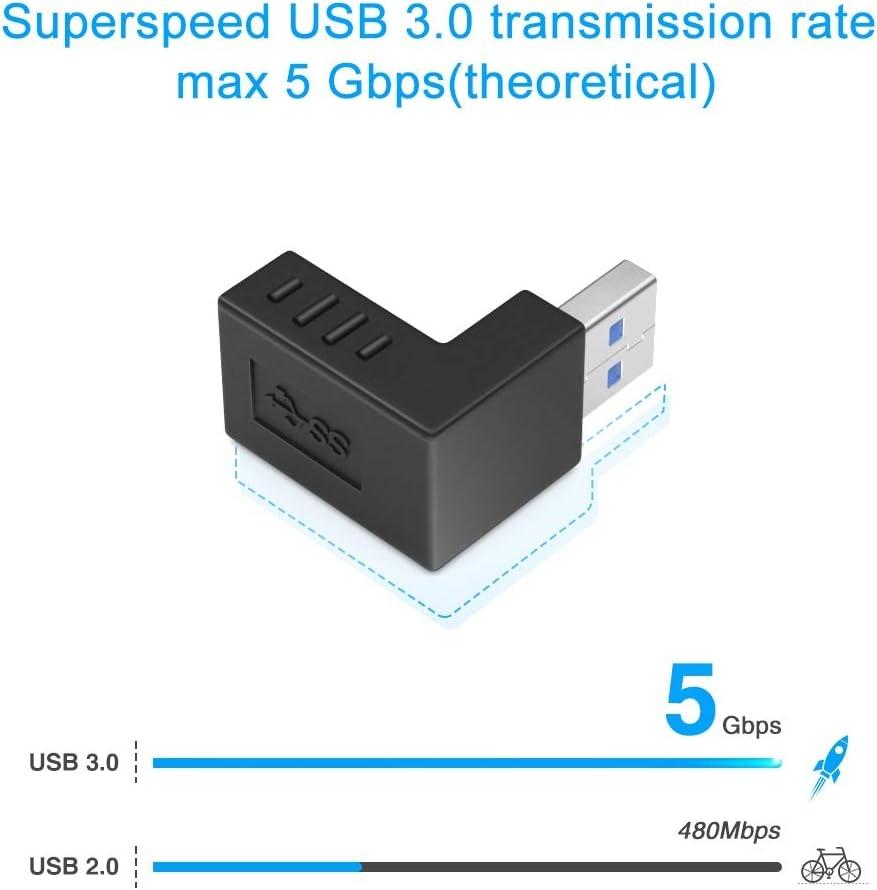 NÖRDIC 90 graders forlengelsesadapter USB 3.1 adapter hann til hunn