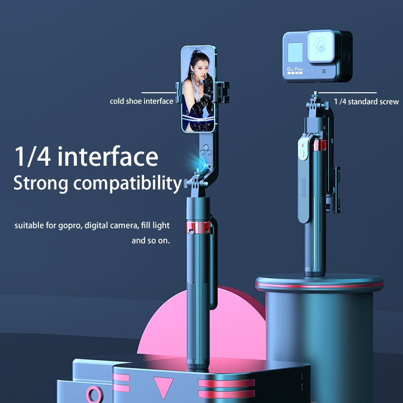 NÖRDIC AI Auto Face Tracking Selfie Stick - 360° Rotation + 270° Tilt, 4 in 1 Phone Tripod, 180cm Aluminum Alloy Tripod with 4 Legs