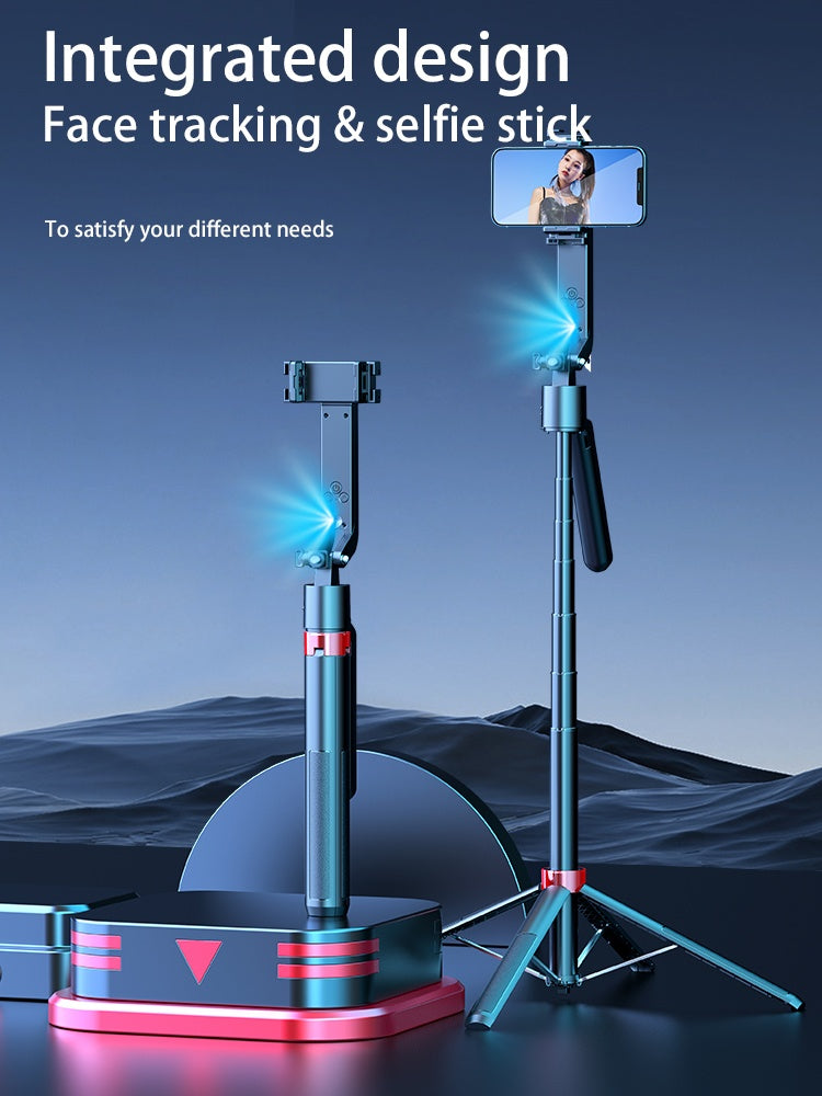 NÖRDIC AI Auto Face Tracking Selfie Stick - 360° Rotation + 270° Tilt, 4 in 1 Phone Tripod, 180cm Aluminum Alloy Tripod with 4 Legs