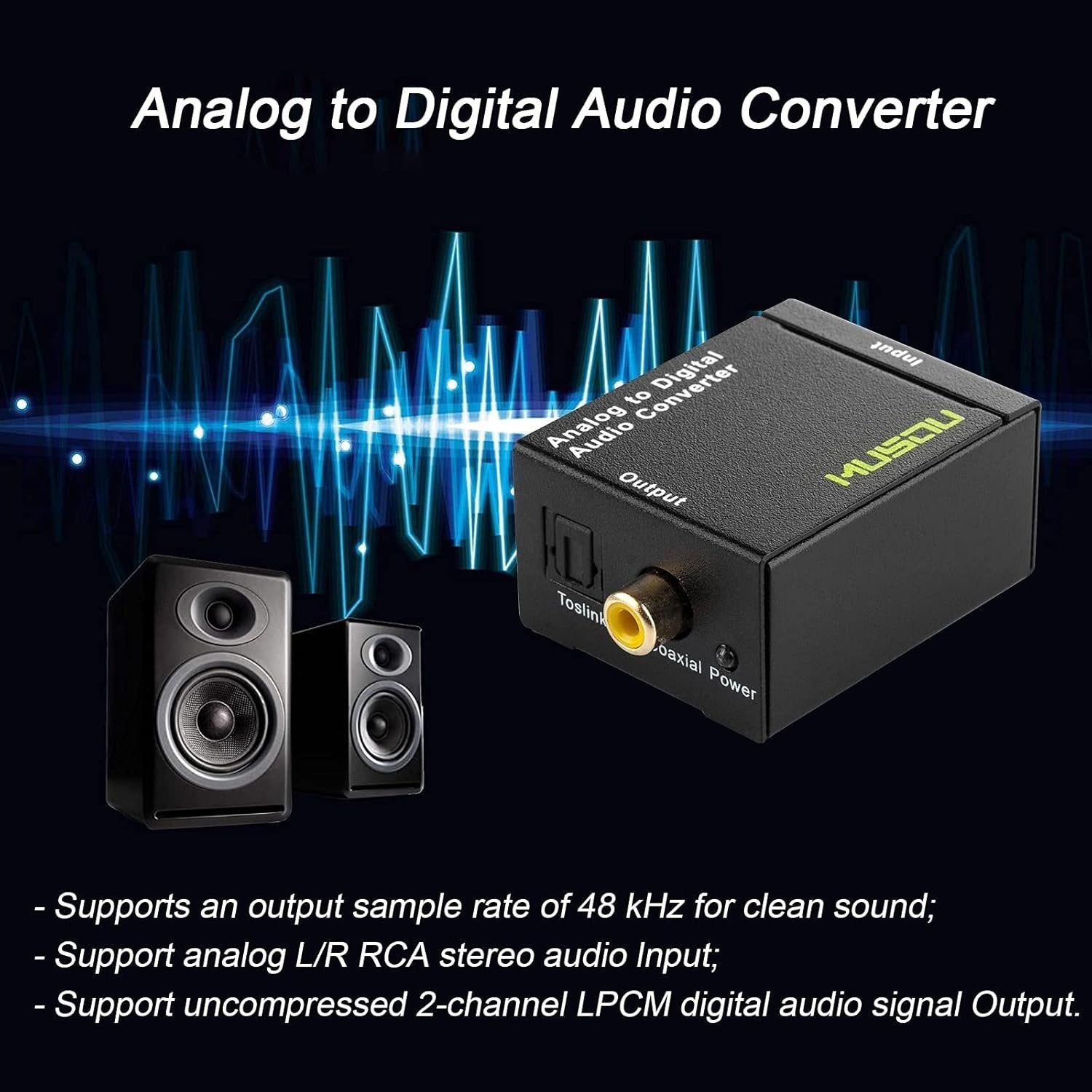 NÖRDIC Analog to Digital Convertor RCA to Toslink and Coax