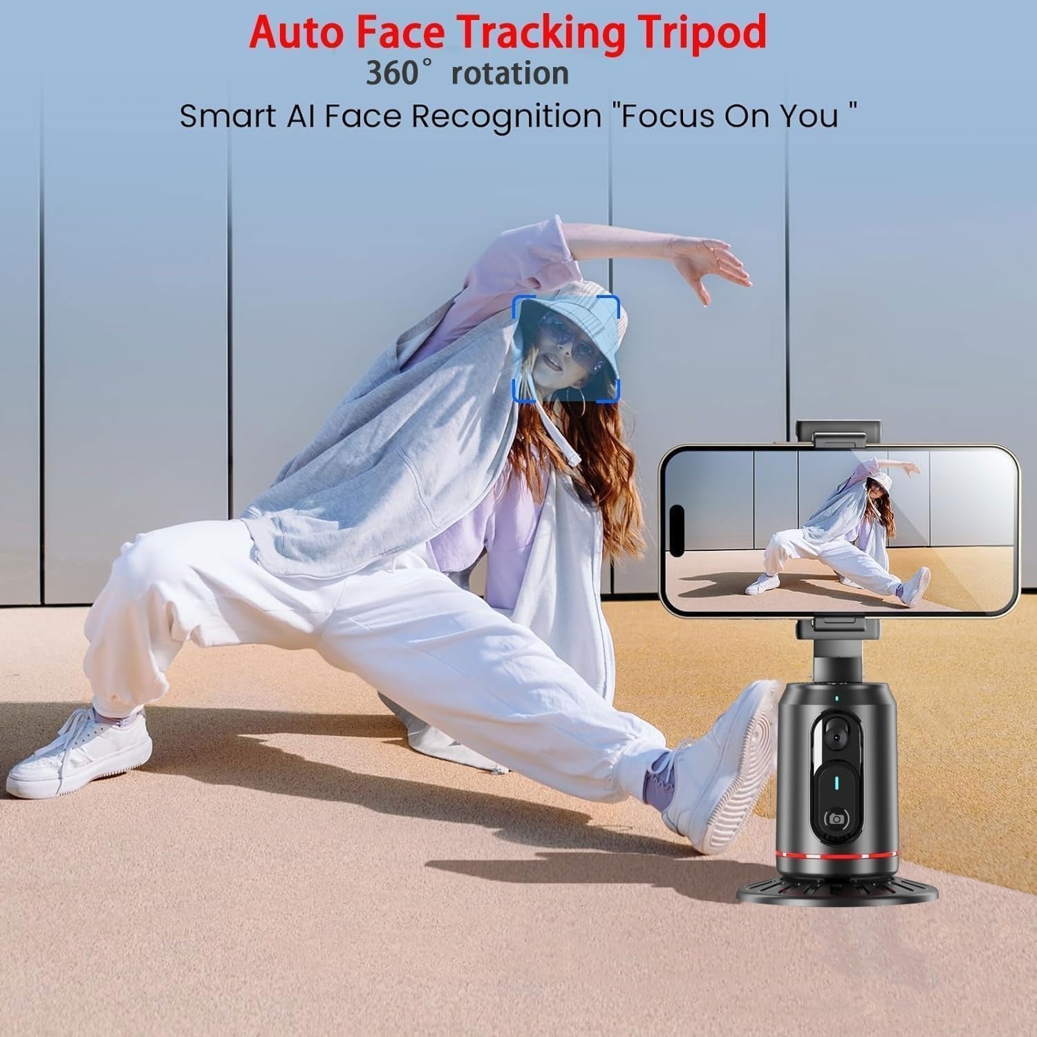 NÖRDIC Auto Tracking 360 Rotation Face Tracking Tripod Stand Wireless Remote Shot